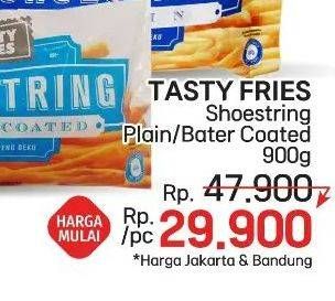 Promo Harga Tasty Fries Kentang Goreng Beku Shoestring Plain, Shoestring Batter Coated 900 gr - LotteMart