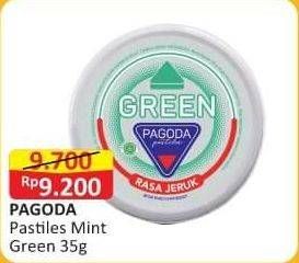 Promo Harga PAGODA Pastiles Mint Green Tea 35 gr - Alfamart