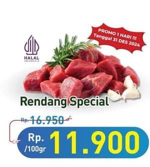 Promo Harga Daging Rendang Sapi Special per 100 gr - Hypermart