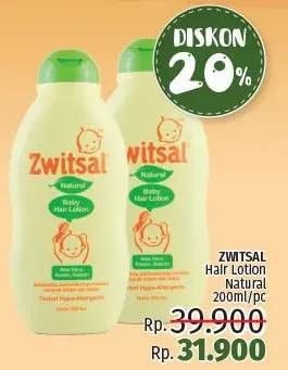 Promo Harga ZWITSAL Natural Baby Hair Lotion 200 ml - LotteMart