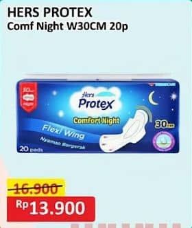 Promo Harga Hers Protex Comfort Night Wing 30cm 20 pcs - Alfamart