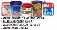 Promo Harga Biskotto Assorted Biscuit/ Baleria Assorted Biskuit/ Value Plus Wafer/ Stilwel Wafer  - Hypermart