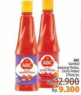 Promo Harga ABC Sambal Bawang Pedas, Extra Pedas 275 ml - LotteMart