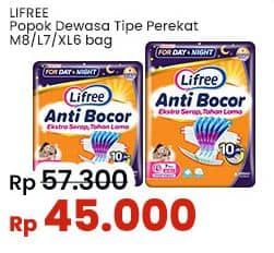 Promo Harga Lifree Popok Perekat Menyerap dan Kering L7, M8, XL6 6 pcs - Indomaret