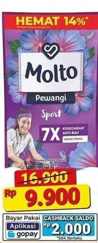 Promo Harga Molto Pewangi Sports Fresh, Flower Shower, Floral Bliss 780 ml - Alfamart