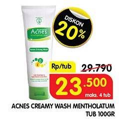 Promo Harga ACNES Creamy Wash Mentholatum 100 gr - Superindo