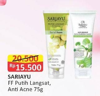 Promo Harga SARIAYU Facial Foam Anti Acne / Putih Langsat 75 gr - Alfamart