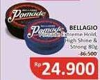 Promo Harga Bellagio Homme Pomade Natural Shine Extreme Hold Black, High Shine Strong Hold Red 80 gr - Alfamidi