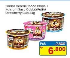 Promo Harga Simba Cereal Choco Chips Susu Coklat, Susu Putih, Susu Strawberry 34 gr - Indomaret