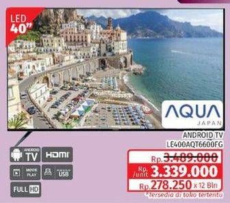 Promo Harga AQUA LE43AQT6600FG | LED TV  - Lotte Grosir