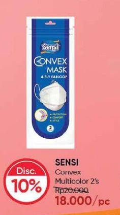 Promo Harga SENSI Convex Mask Earloop 2 pcs - Guardian