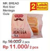 Promo Harga MR BREAD Roti Sisir Mentega Gula per 2 pcs - Indomaret