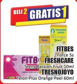 Harga Fitbes Force/Frescare Teens/Tresno Joyo Minyak Telon Plus