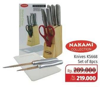 Promo Harga NAKAMI Knife Set KS668 8 pcs - Lotte Grosir
