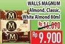 Promo Harga WALLS Magnum Almond, Classic, White Almond 80 ml - Hypermart