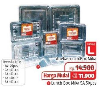 Promo Harga CHOICE L Lunch Box Mika 50 pcs - Lotte Grosir