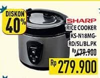 Promo Harga Sharp KS-N18MG | Rice Cooker 1.8ltr RD, SL, BL, PK  - Hypermart