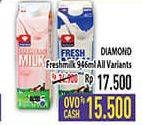 Promo Harga DIAMOND Fresh Milk All Variants 946 ml - Hypermart