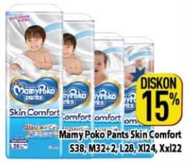 Promo Harga Mamy Poko Pants Skin Comfort L28, M32+2, S38, XL24, XXL22 22 pcs - Hypermart