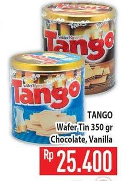 Promo Harga TANGO Wafer Chocolate, Vanilla Milk 350 gr - Hypermart