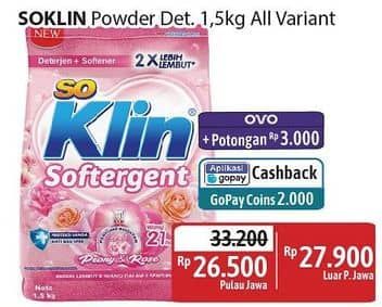 Promo Harga So Klin Softergent All Variants 1500 gr - Alfamidi