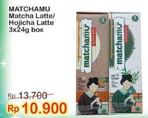 Promo Harga Matchamu Minuman Teh Latte Hojicha Latte, Matcha Latte per 3 sachet 24 gr - Indomaret