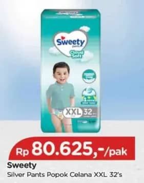 Promo Harga Sweety Silver Pants XXL32 32 pcs - TIP TOP