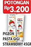 Promo Harga PIGEON Toothpaste for Children Strawberry 45 gr - Hypermart