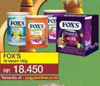 Promo Harga Foxs Crystal Candy All Variants 180 gr - Yogya