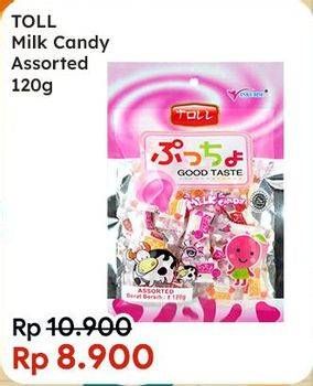Promo Harga Toll Candy Milk Assorted 120 gr - Indomaret