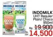 Promo Harga Indomilk Susu UHT Full Cream Plain, Chocolate Java Criollo 950 ml - LotteMart