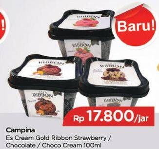 Promo Harga CAMPINA Gold Ribbon Strawberry, Chocolate, Cookies Cream 100 ml - TIP TOP