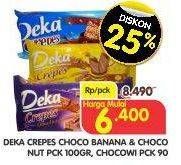 Promo Harga DUA KELINCI Deka Crepes Choco Banana, Choco Nut, Chocowi  - Superindo