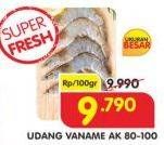 Promo Harga Udang Vanamae AK 80-100 per 100 gr - Superindo