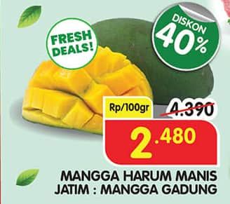 Promo Harga Mangga Harum Manis per 100 gr - Superindo