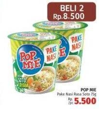 Promo Harga INDOMIE POP MIE Instan Soto Ayam Pake Nasi per 2 pcs 75 gr - LotteMart