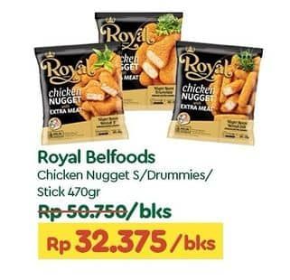 Promo Harga Belfoods Royal Nugget Chicken Nugget S, Chicken Nugget Drummies, Chicken Nugget Stick 500 gr - TIP TOP