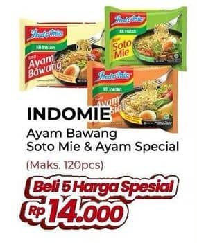 Promo Harga Indomie Mi Kuah Ayam Bawang, Soto Mie, Ayam Spesial 69 gr - Yogya