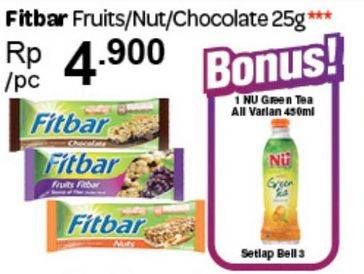 Promo Harga FITBAR Makanan Ringan Sehat Fruit, Nuts, Chocolate 25 gr - Carrefour