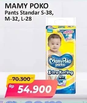 Promo Harga Mamy Poko Pants Xtra Kering S38, M32, L28 28 pcs - Alfamart