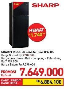 Promo Harga SHARP SJ-IG471PG | Refrigerator 2 Door  - Carrefour