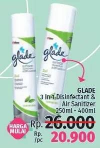 Promo Harga GLADE Surface Disinfectant & Air Sanitizer All Variants 250 ml - LotteMart