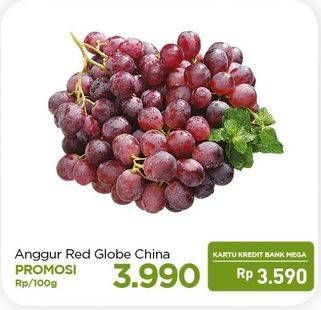 Promo Harga Anggur Red Globe Cina per 100 gr - Carrefour