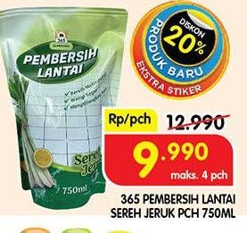 Promo Harga 365 Pembersih Lantai Sereh Jeruk 800 ml - Superindo