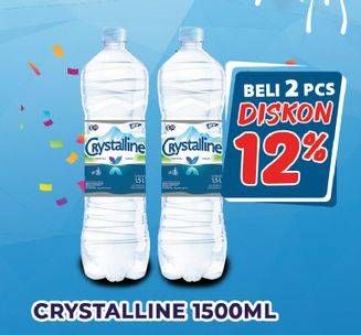 Promo Harga CRYSTALLINE Air Mineral per 2 botol 1500 ml - Hypermart