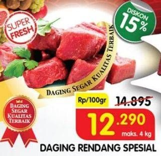 Promo Harga Daging Rendang Sapi Spesial per 100 gr - Superindo