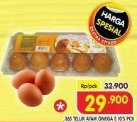 Promo Harga 365 Telur Ayam Omega 3 10 pcs - Superindo