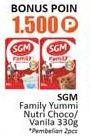Promo Harga SGM Family Yummi Nutri Creamy Chocolate, Vanilla 330 gr - Alfamidi