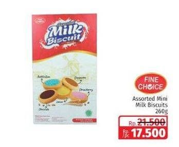 Promo Harga FINE CHOICE Milk Biscuit Assorted 260 gr - Lotte Grosir