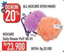 Promo Harga 3M NEXCARE Daily Shower Puff NS-01  - Hypermart